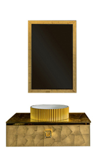 Комплект мебели ARMADI ART Lucido 100 со столешницей Поталь, фурнитура золото