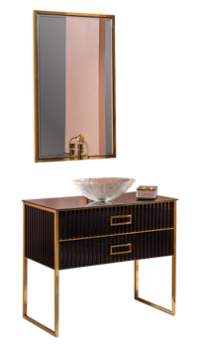Комплект мебели ARMADI ART Monaco 100 со столешницей черная, фурнитура золото