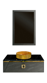 Комплект мебели ARMADI ART Lucido 100 со столешницей Глянцевый Графит, фурнитура золото