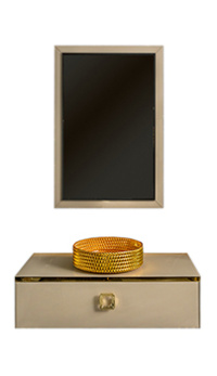 Комплект мебели ARMADI ART Lucido 100 со столешницей Capuccino, фурнитура золото