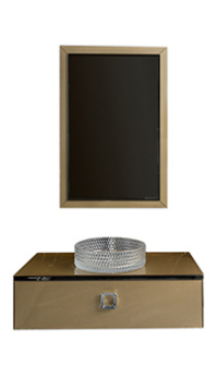 Комплект мебели ARMADI ART Lucido 100 со столешницей Светлое золото, фурнитура хром