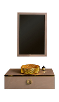 Комплект мебели ARMADI ART Lucido 100 со столешницей Пыльная роза, фурнитура золото